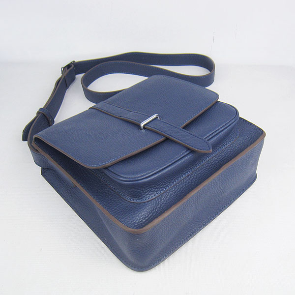 7A Hermes Togo Leather Messenger Bag Blue h2811 Replica